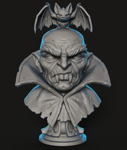 Vampire Lord Bust STL | Horror 3D Print | HighDetail 3d model