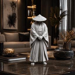 Free Japanese Ronin Monk Statue STL – Zen Samurai Inspired Sculpture 3D Print 3d model