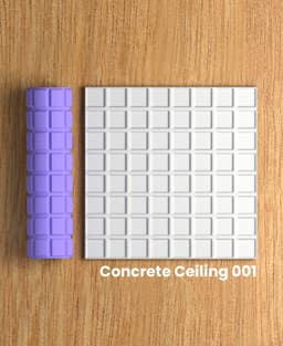Collection Eucalyptus | Concrete Ceiling 001 | Polymer Clay Seamless Texture Roller 3d model