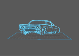 Chevrolet - Impala 1969 Wall Art 3d model