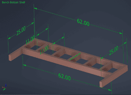 2x4 L Shaped Work Bench Cut List / 3D Printed Accessories 3d model