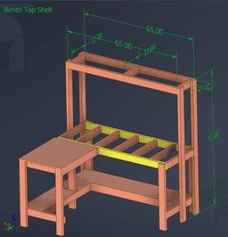 2x4 L Shaped Work Bench Cut List / 3D Printed Accessories 3d model
