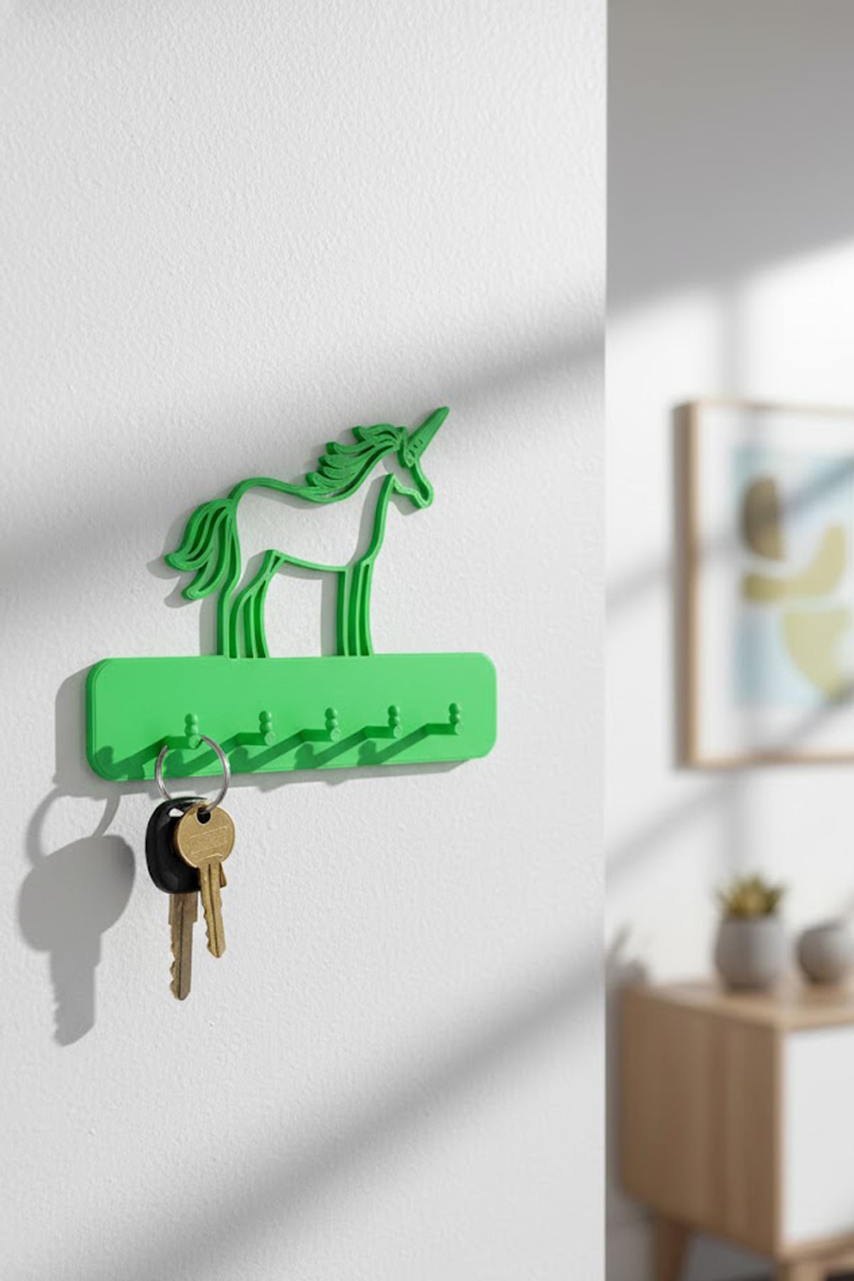 Modern Wall-Mounted Key Holder – Minimalist 3D Printable Entryway Organizer 3d model