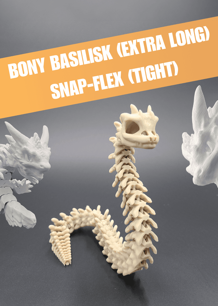 Extra Long Bony Basilisk - Articulated Snap-Flex Fidget (Tight Joints) 3d model