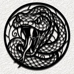 snake fangs glass wall art home decor 3d model