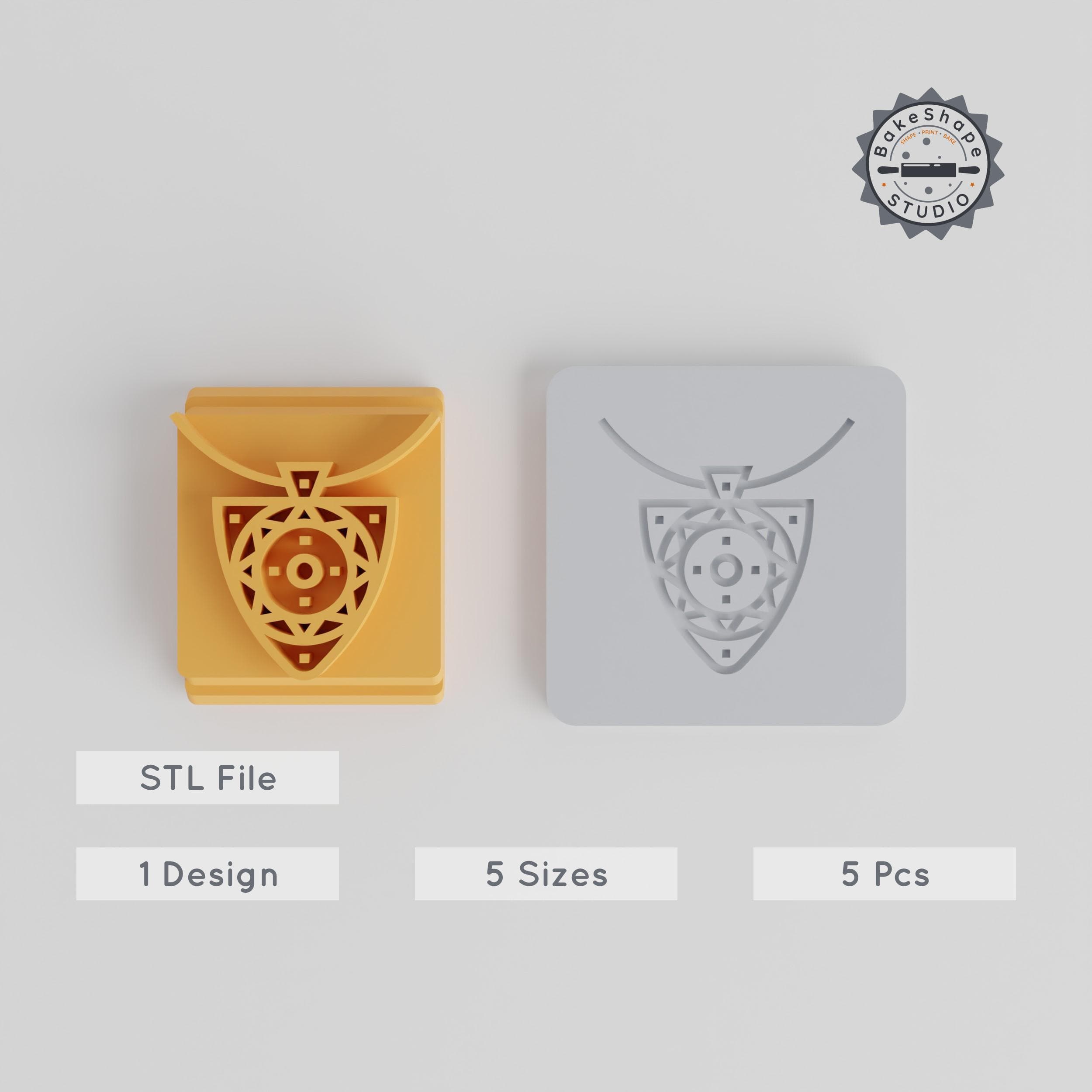 Pendant Stamp Tile Set for Clay & Cookies, Includes 5 Motif Sizes (20-40mm) PRODUCT_3775 3d model