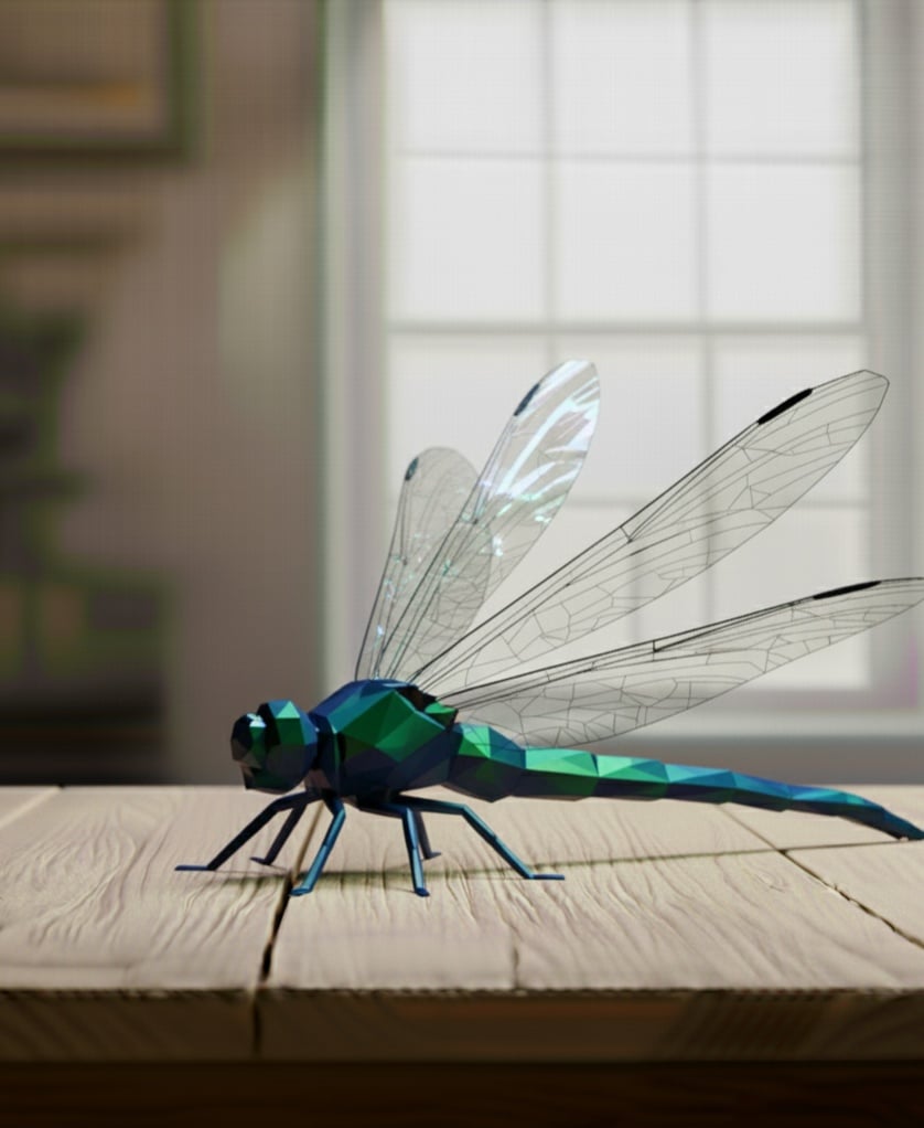 dragon fly lowpoly 3d model