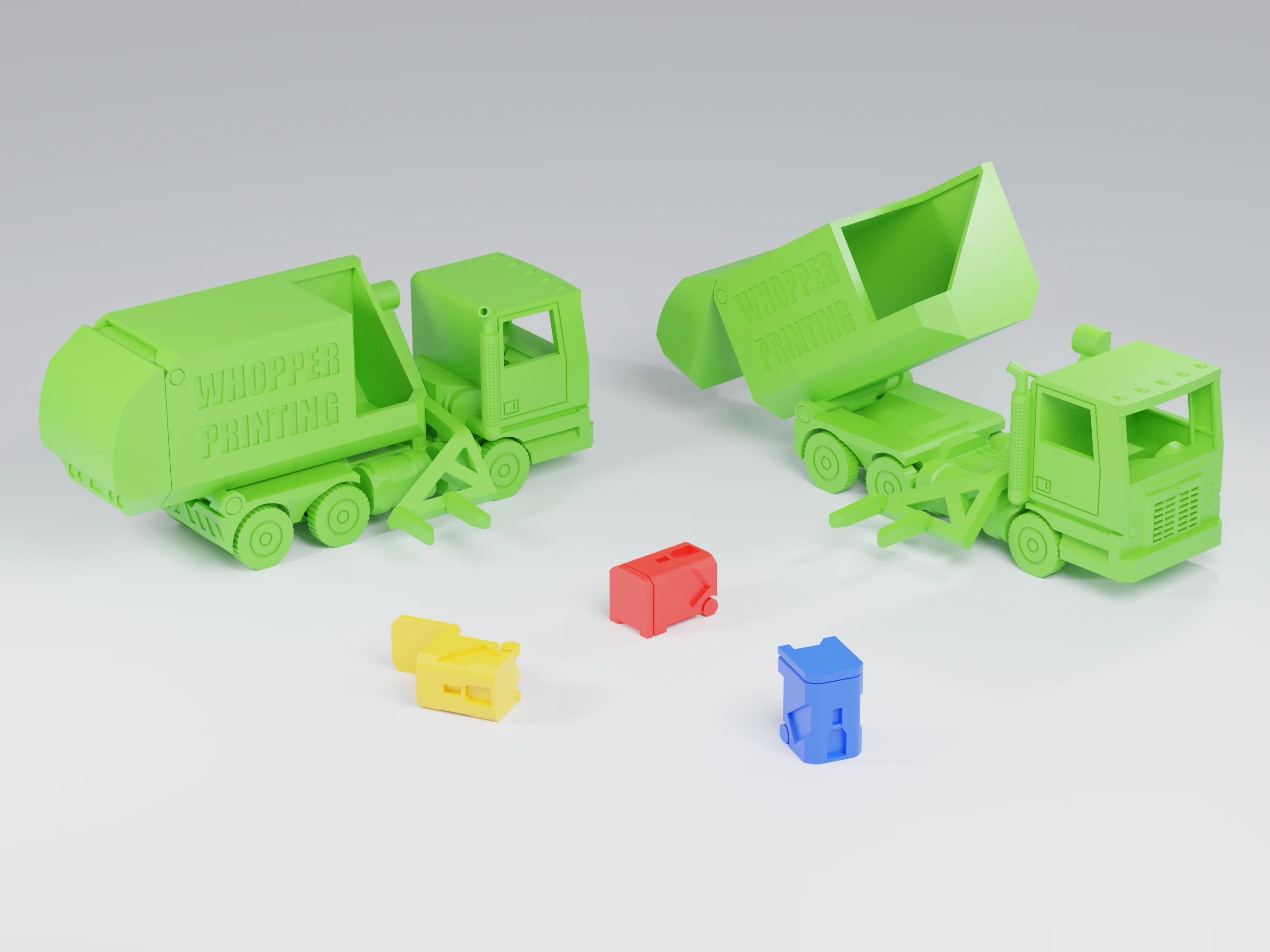 Print-In-Place Garbage Truck 3d model