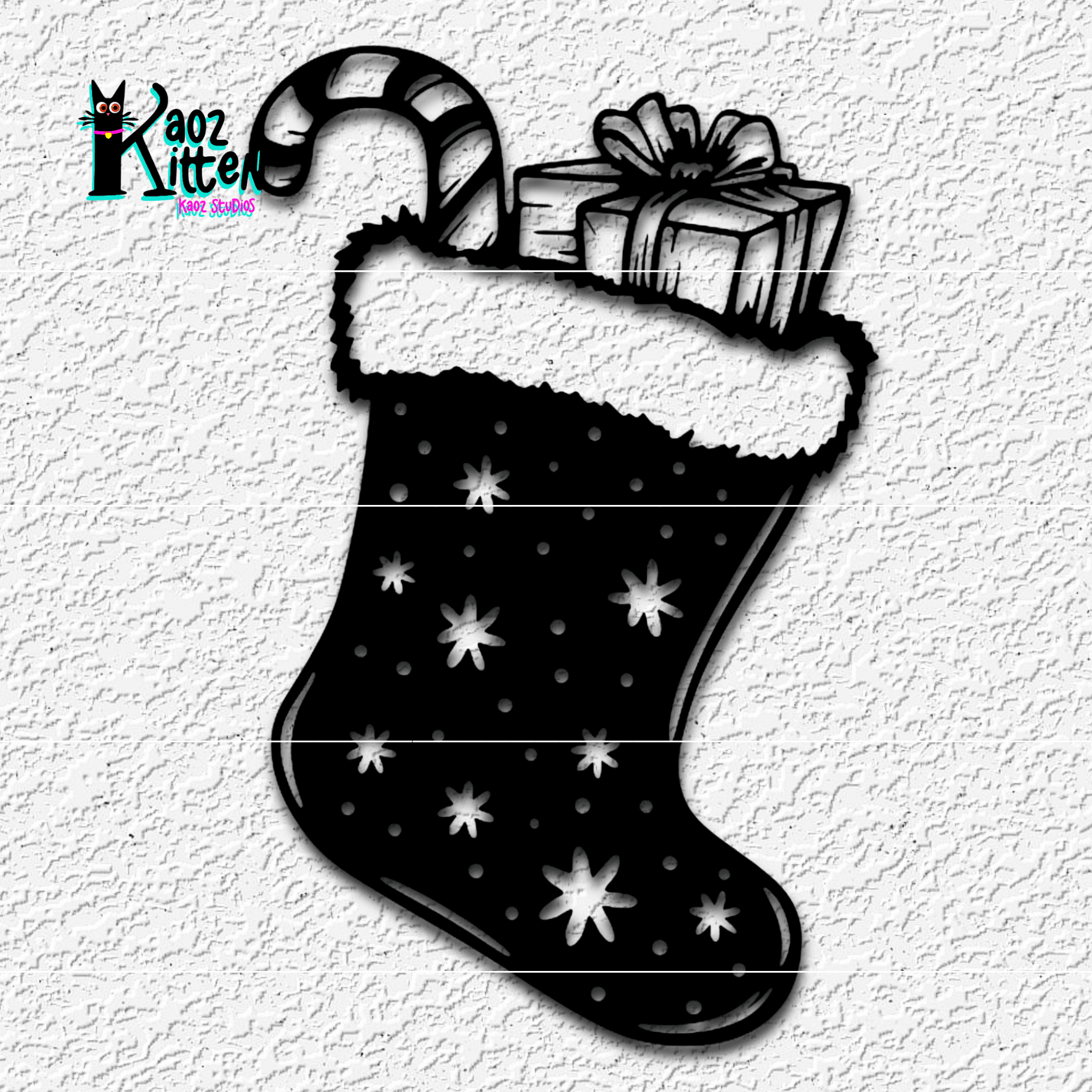 Christmas stocking wall art xmas decor 3d model