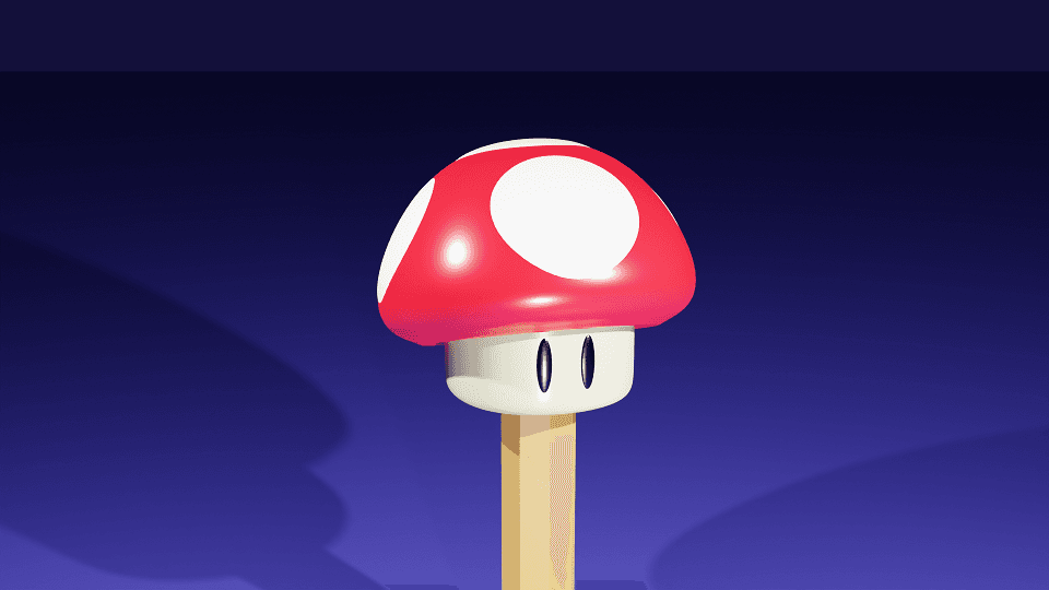 Mario Mushroom Pencil Top - remixable 3d model