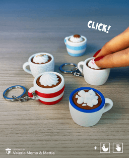 Clicker Cup Mug Chocolate Cream,Marshmallow & more / keychain 3d model