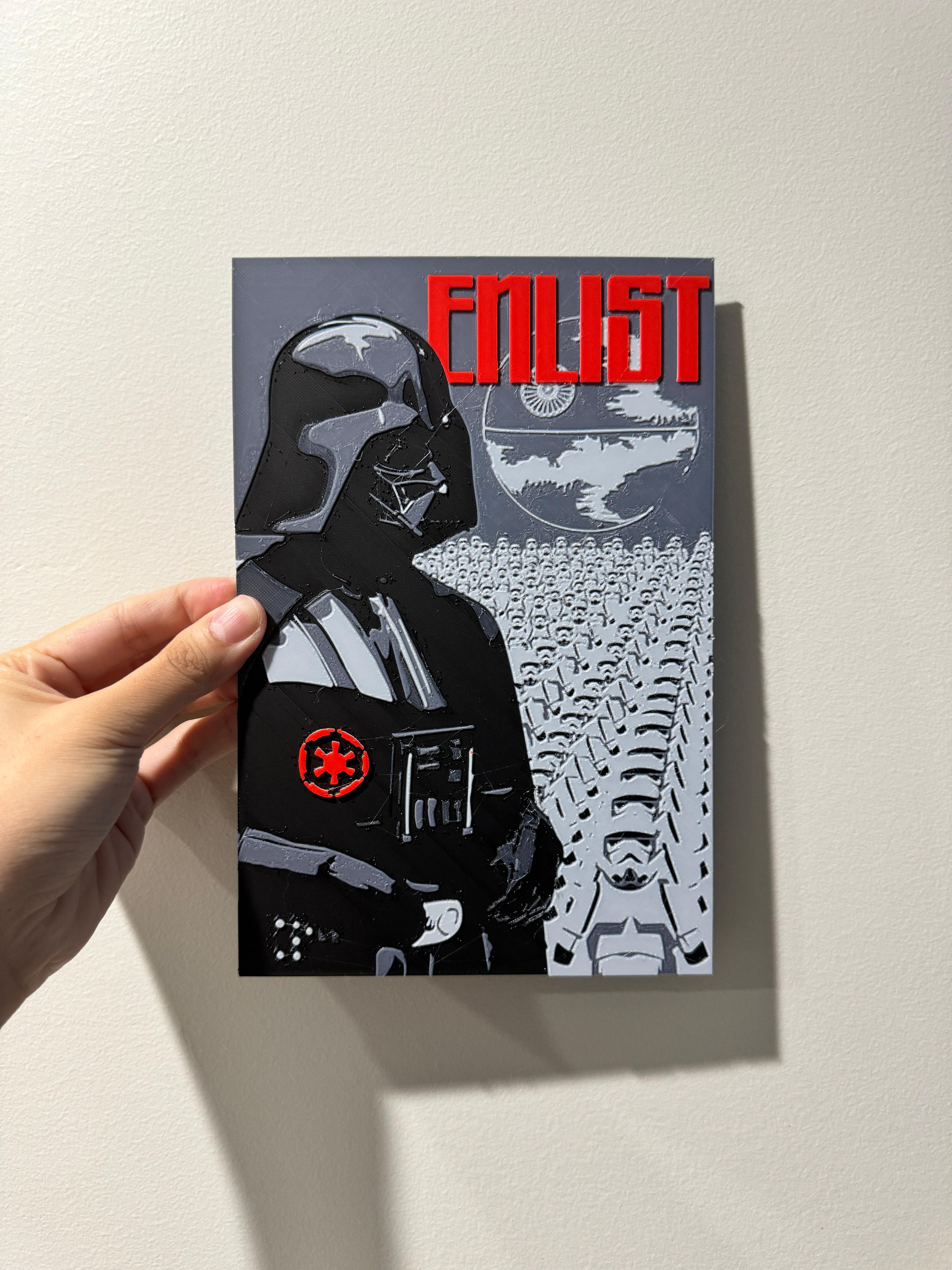 Enlist in the Dark Side - HueForge Print 3d model