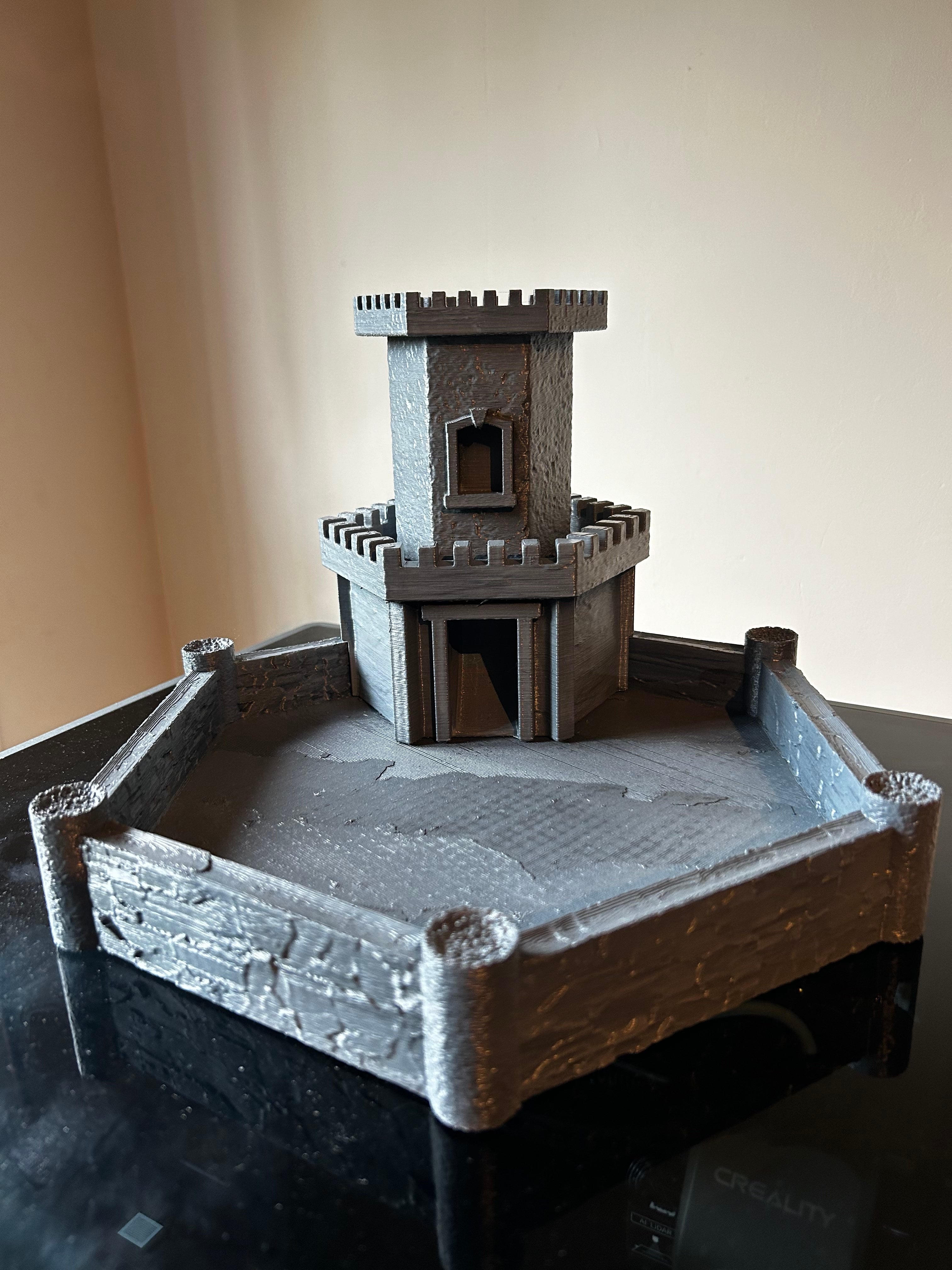 Attachable dice tower and dice tray 3d model