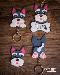 SCHNAUZER KEYCHAINS SET 3d model