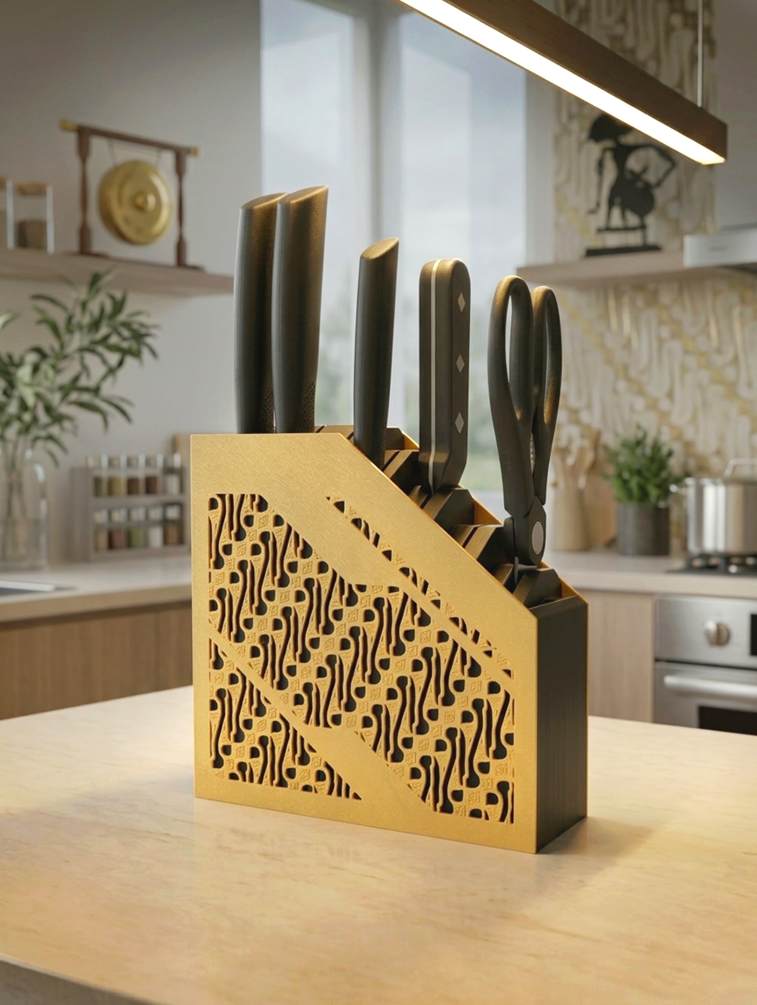 Batik Kitchen Knives Holder 3d model