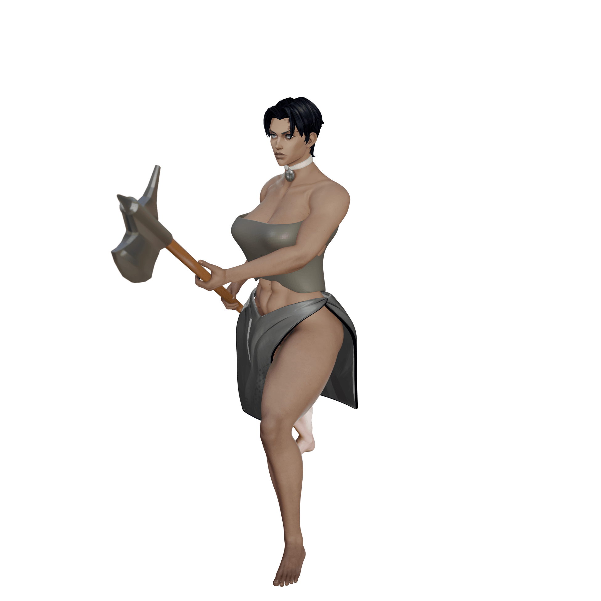 Battle Maiden with Halberd 3d model