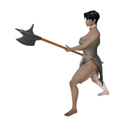 Battle Maiden with Halberd 3d model