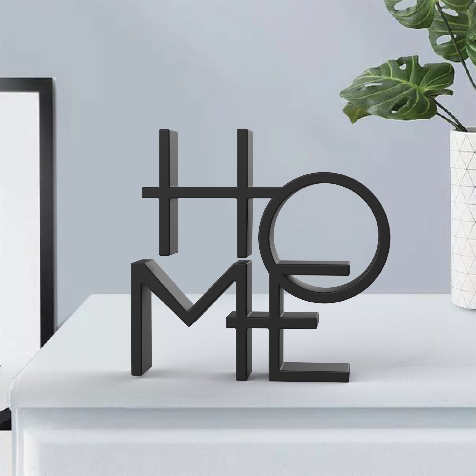 3D Home Word Sign, Home Word Decor, Typography Sculpture, Text Model, Letter Art 3d model