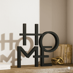 3D Home Word Sign, Home Word Decor, Typography Sculpture, Text Model, Letter Art 3d model