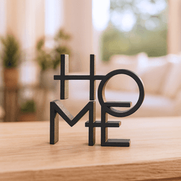 3D Home Word Sign, Home Word Decor, Typography Sculpture, Text Model, Letter Art 3d model