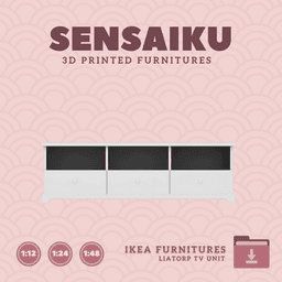 Miniature Replica 02. Liatorp TV Unit for Miniature Dollhouse IKEA 3D - IKEA 3D Print (1:12,24,48) 3d model