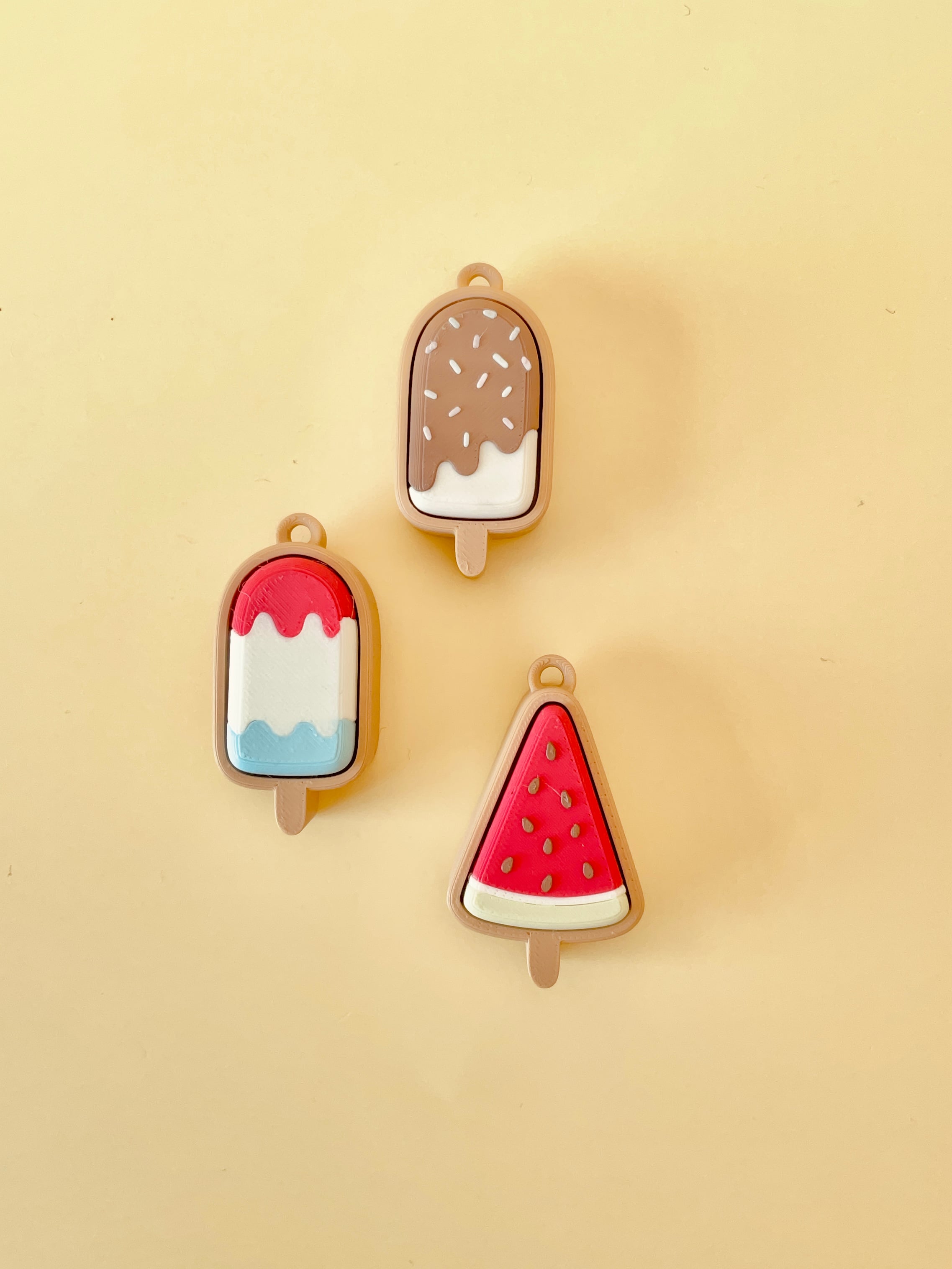 Popsicle Clicker Keychain Fidget Toy Bundle 3d model