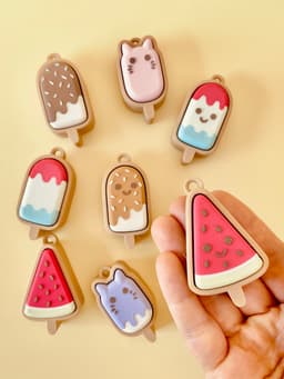 Popsicle Clicker Keychain Fidget Toy Bundle 3d model