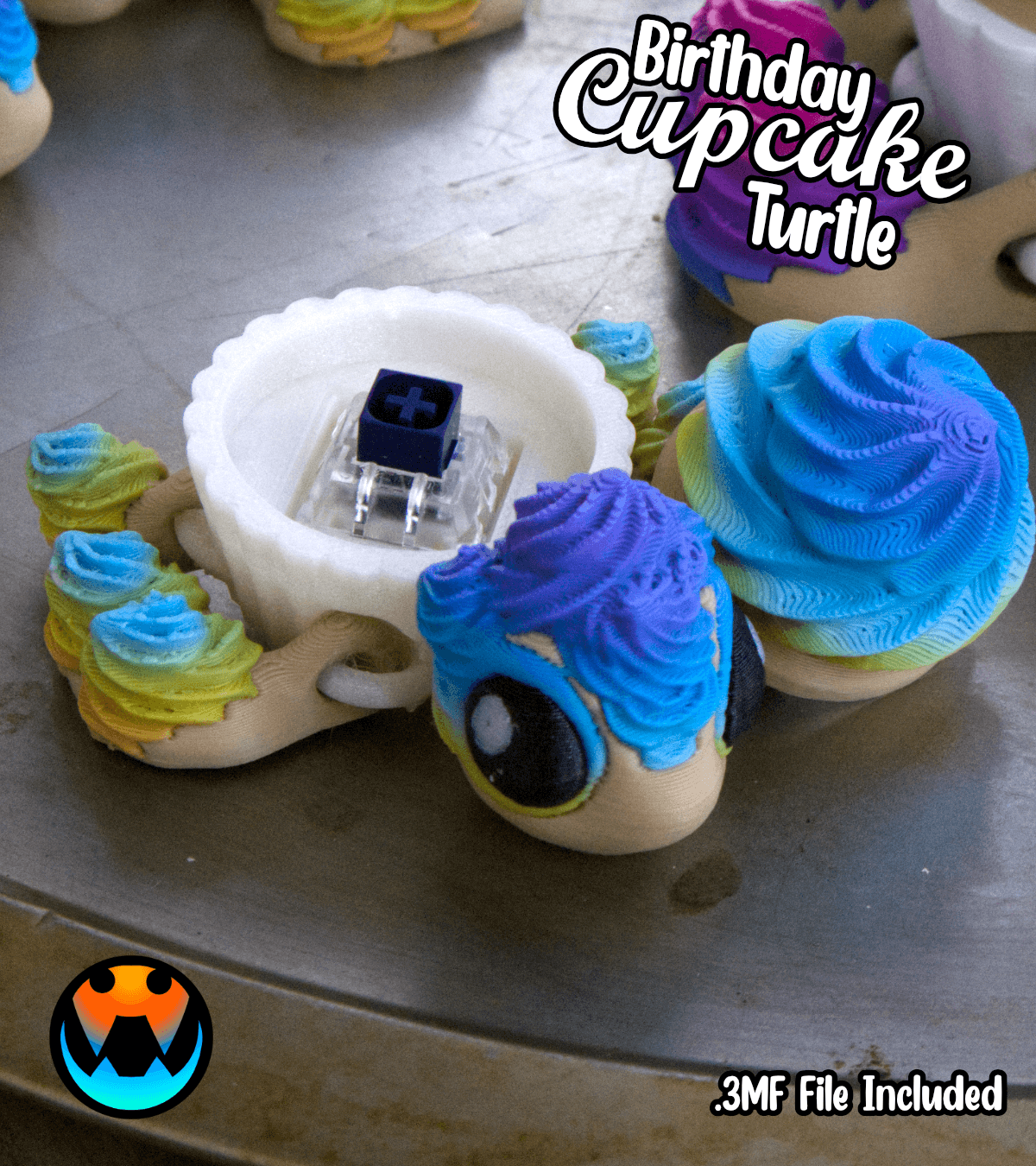 Birthday Cupcake Turtle 3d model