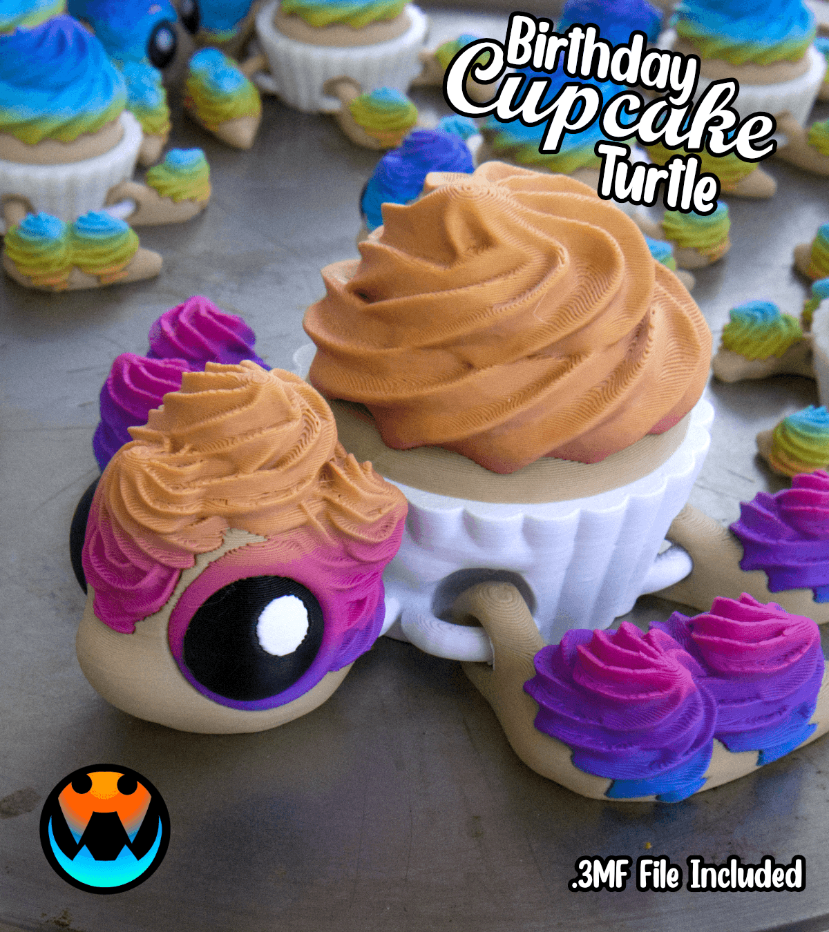 Birthday Cupcake Turtle 3d model