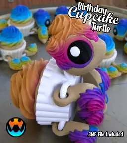 Birthday Cupcake Turtle 3d model