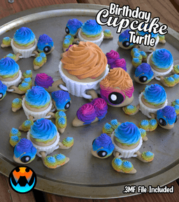 Birthday Cupcake Turtle 3d model