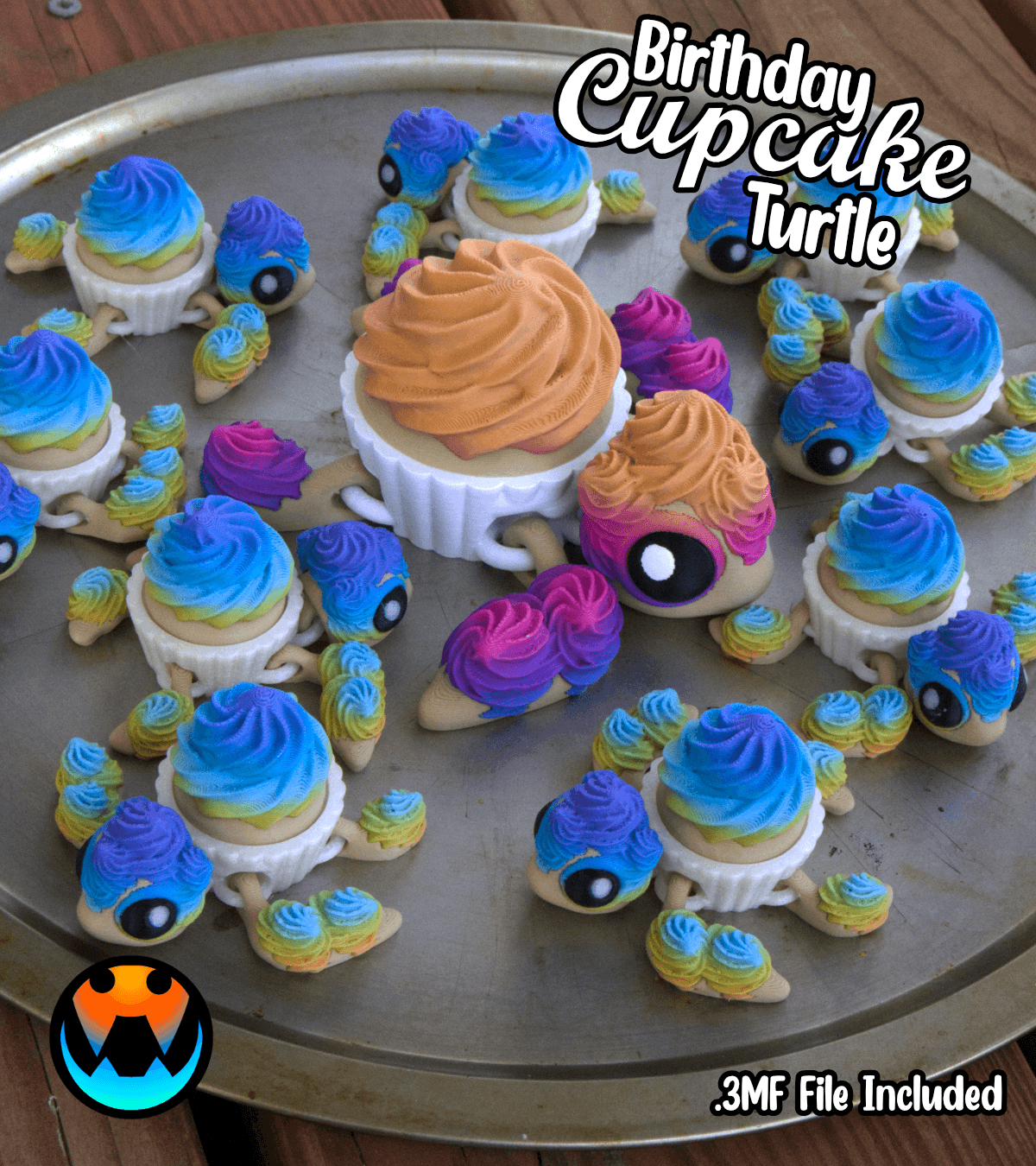 Birthday Cupcake Turtle 3d model