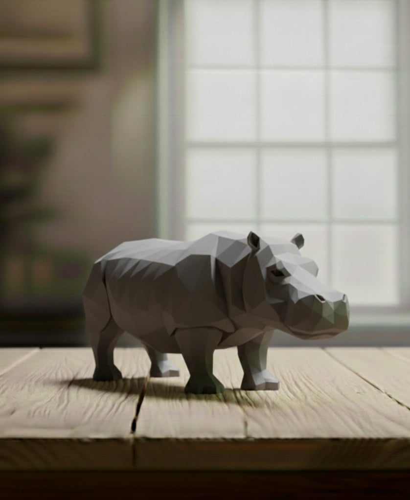 HIPPO LOWPOLY 3d model