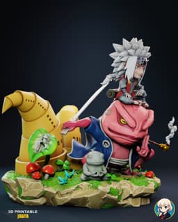 Jiraya Naruto Chibi - Premium Collectible 3d model