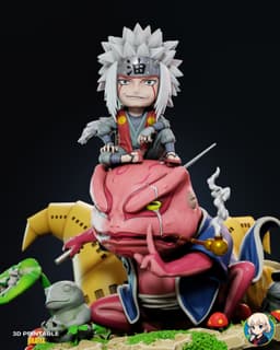 Jiraya Naruto Chibi - Premium Collectible 3d model