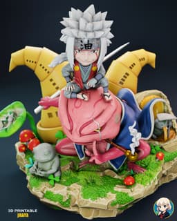 Jiraya Naruto Chibi - Premium Collectible 3d model