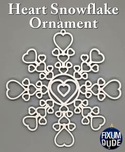 Heart Snowflake Ornament 3d model