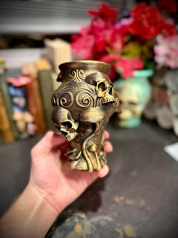 Gothic mushroom skull vase 3d model
