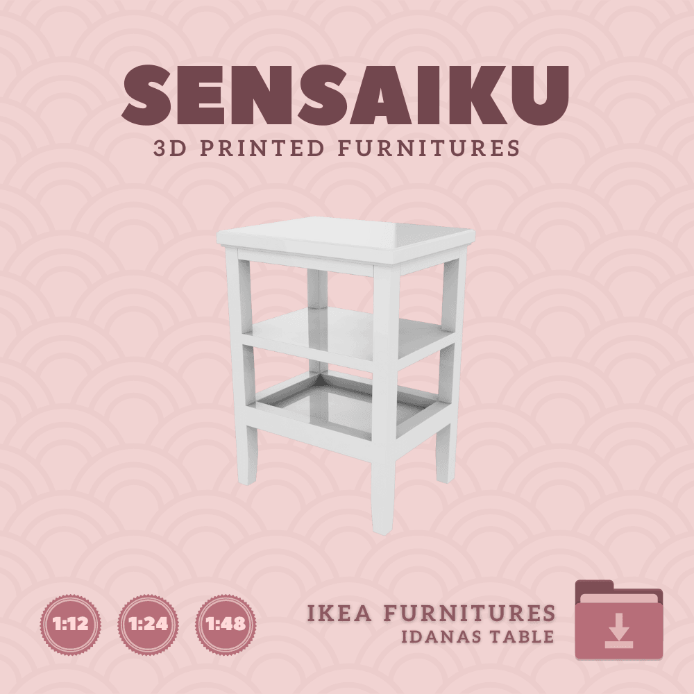 Miniature Replica 01. IDANAS Side Table for Miniature Dollhouse - IKEA (1:12,24,48) - 3D Print Insta 3d model