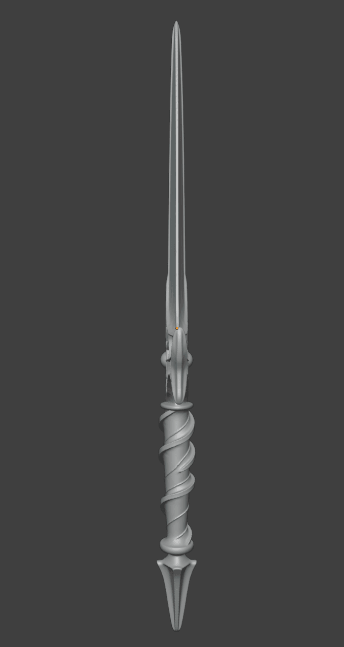 Intricate Red Obsidian Blade 3d model