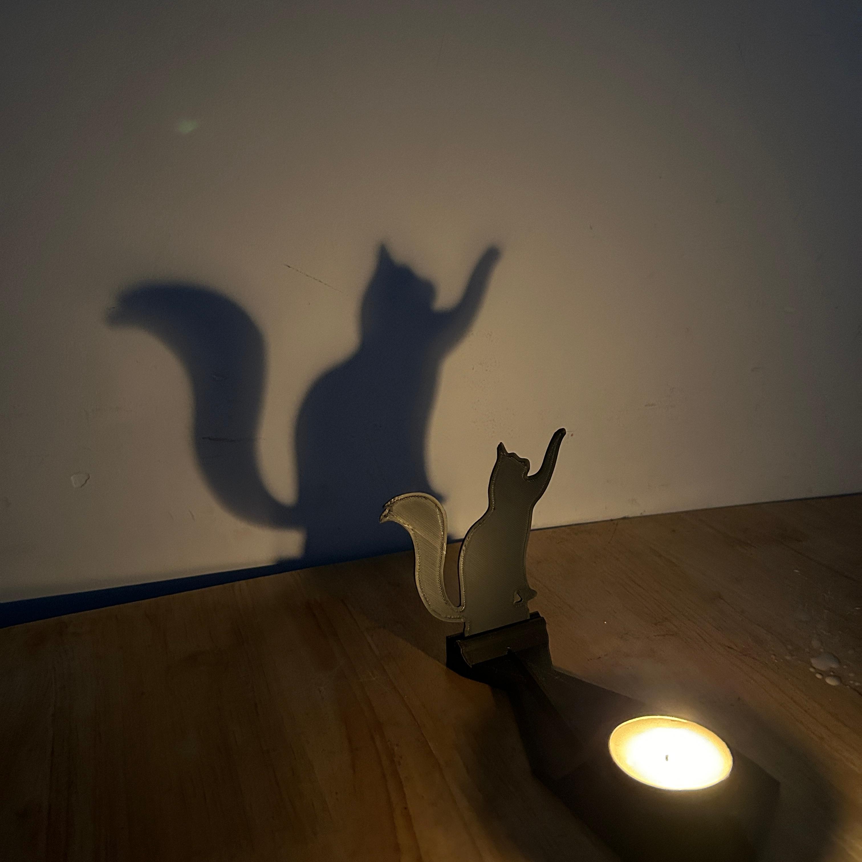 Cat shadow candle holder 3d model
