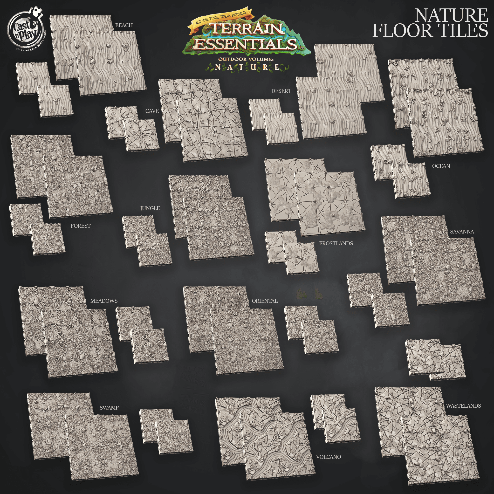 Nature Floor Tiles (Pre-Supported) 3d model