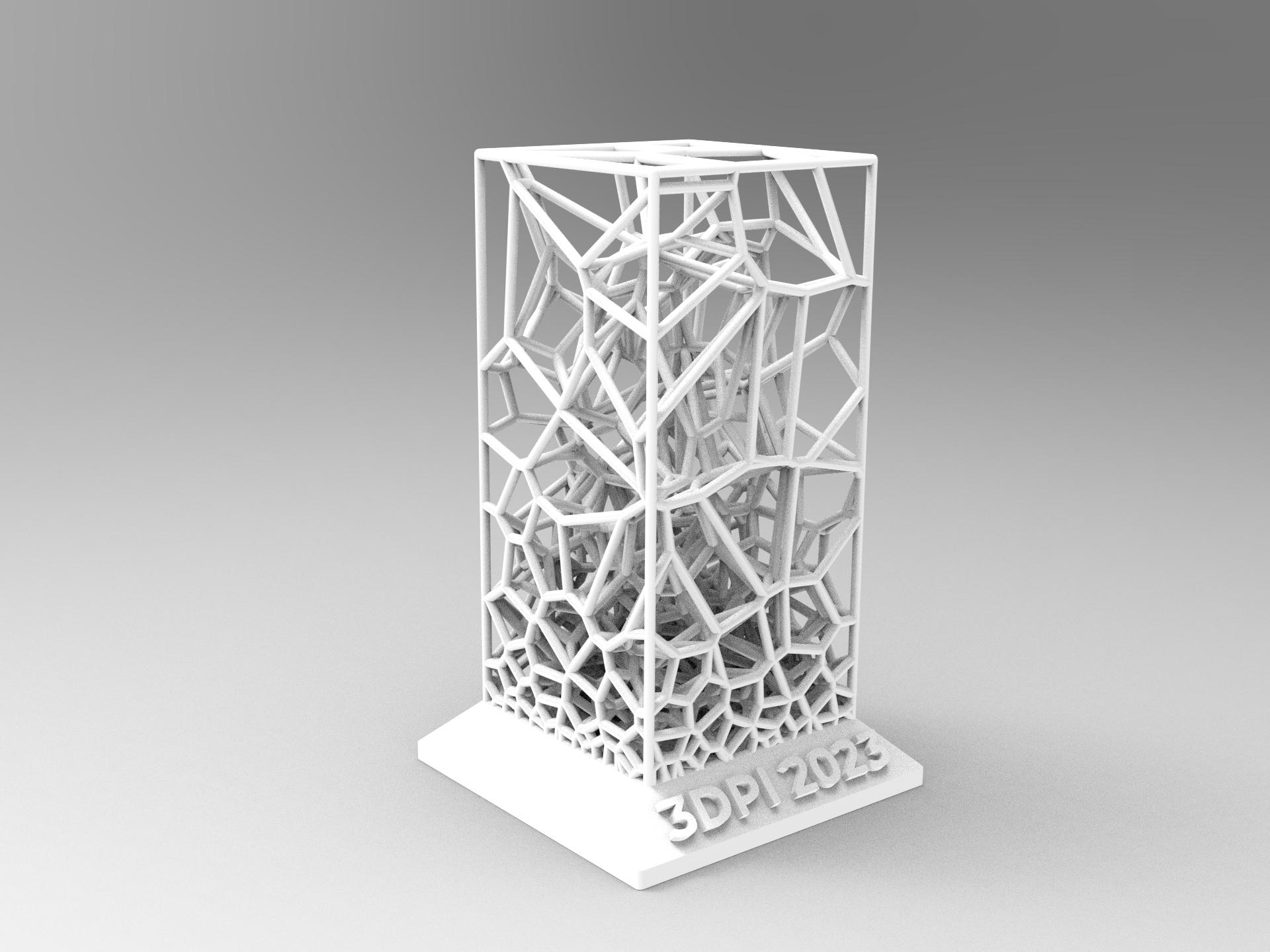 3D Voronoi Gradient Trophy 3d model