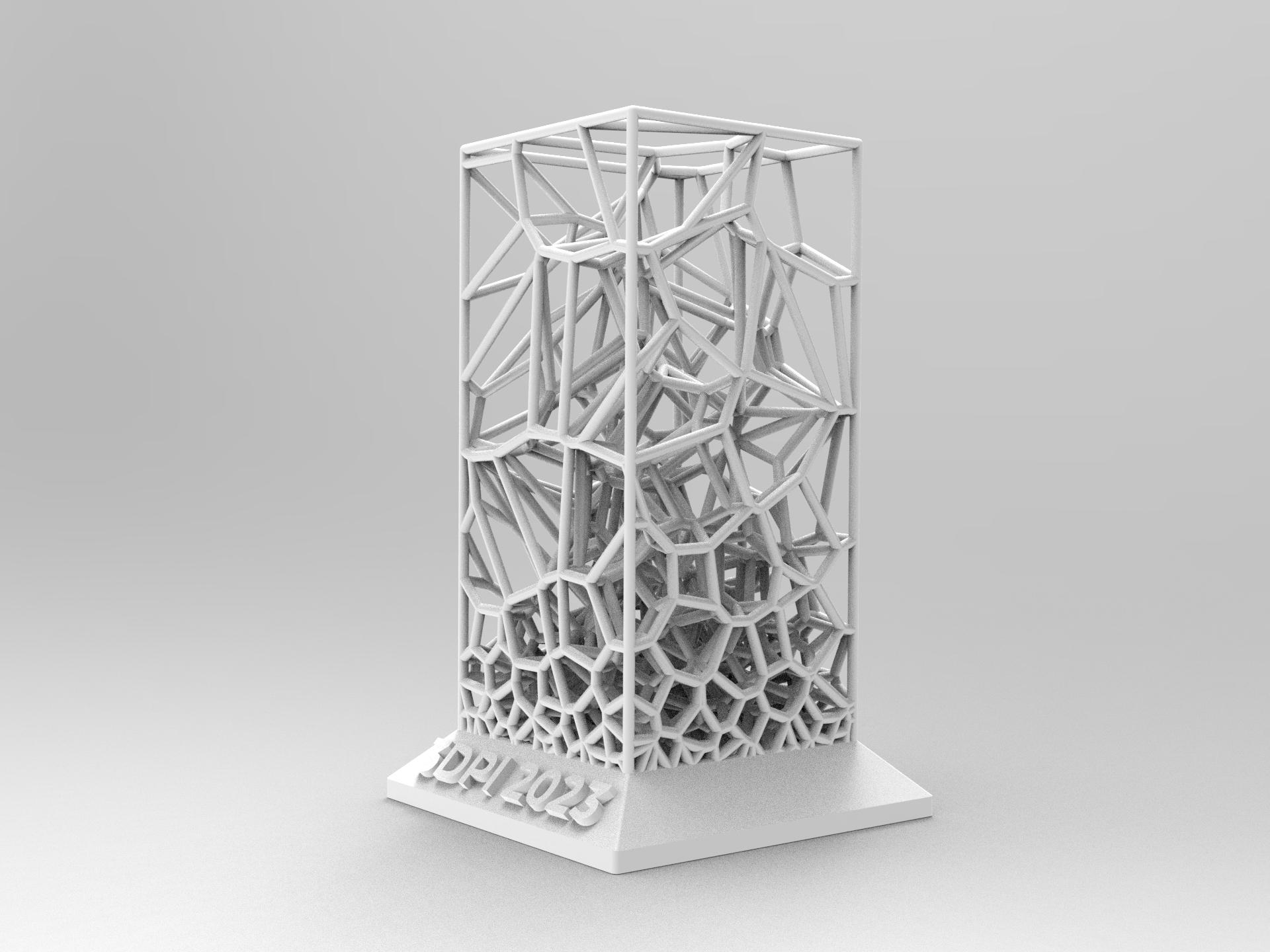 3D Voronoi Gradient Trophy 3d model