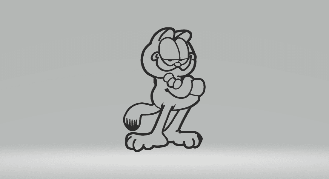 Garfield Cartoon Art 2D.stl 3d model
