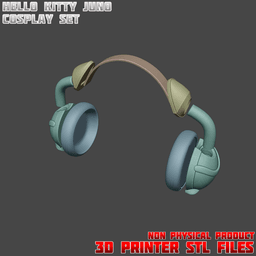 Hello Kitty Juno Cosplay Headphones Overwatch 3d model