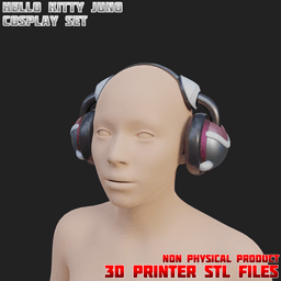 Hello Kitty Juno Cosplay Headphones Overwatch 3d model