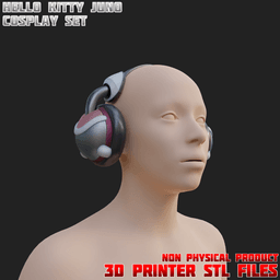 Hello Kitty Juno Cosplay Headphones Overwatch 3d model