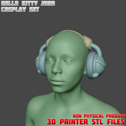 Hello Kitty Juno Cosplay Headphones Overwatch 3d model