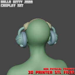 Hello Kitty Juno Cosplay Headphones Overwatch 3d model